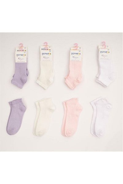 ÇamaşırcımShop 12 чифта едноцветни чорапи до глезена за момичета