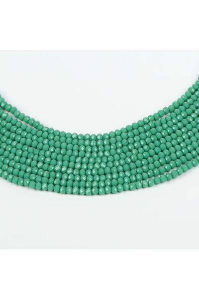 yfhobi 1 DİZİ (40 cm - 130 Adet) - 4 mm YASSI KRİSTAL CAM BONCUK, MAT YEŞİL R...