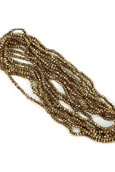 yfhobi 1 DİZİ (40 cm - 130 Adet) - 4 mm YASSI KRİSTAL CAM BONCUK, KAPLAMA JAN...