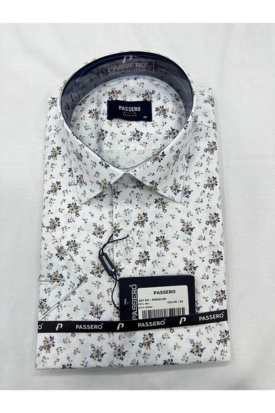 PASSERO Slim Fit Short Sleeve Printed Lycra
