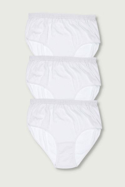 ÇamaşırcımShop Pack of 3 High Waist 100% Cotton Ribbed Bato Panties