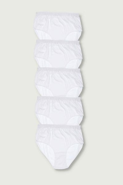 ÇamaşırcımShop Pack of 5 100% Cotton High Waist Ribbed Bato Panties