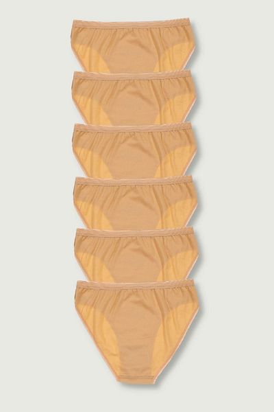 ÇamaşırcımShop 6 Pack Women's 100% Cotton Bikini Panties