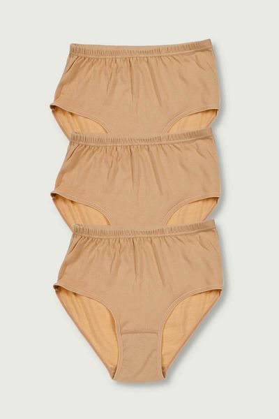 ÇamaşırcımShop High Waist 100% Cotton 3-piece Ribbed Bato Panties PacK