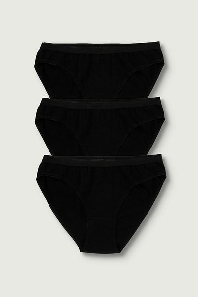 ÇamaşırcımShop Pachet de 3 chiloți bikini 100% bumbac pentru femei