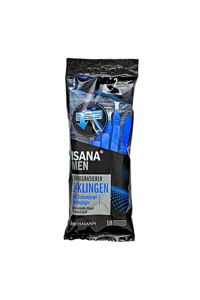 ISANA MEN Razor Blades 2 Blades, Disposable 10 Pieces