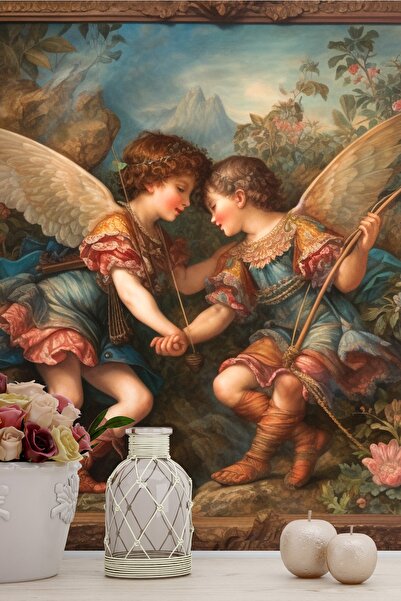 Dekoros Aşk Tanrısı Eros Duvar Kağıdı, Yunan Mitolojisi Tek Parça Ev & Ofis D...