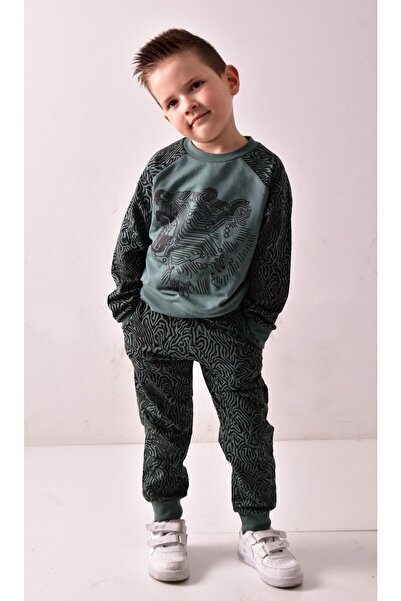 Banadamoda Boy's Embossed Printed Tracksuit Set