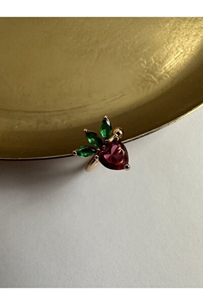 ringbox Kadın Gold Çilek Kıkırdak Küpe Earcuff