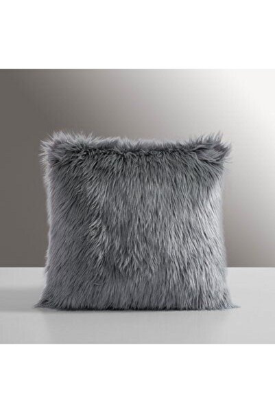 enc home Gri Tüylü Kırlent Kılıfı