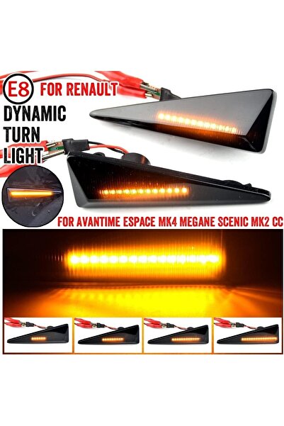 bigkey Megane 2 Uyumlu Çamurluk Sinyali Kayar Led Siyah Sag Sol Takım