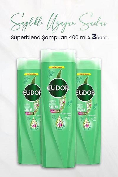 Elidor Superblend Healthy Extending Shampoo - 400 Ml x 3 Pieces