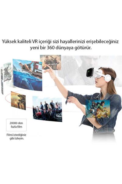 Fogy Iphone 11/12/13/14 Için Bluetooh Stereo Kulaklıklı 3d Vr Sanal Gerçeklik Gözlüğü