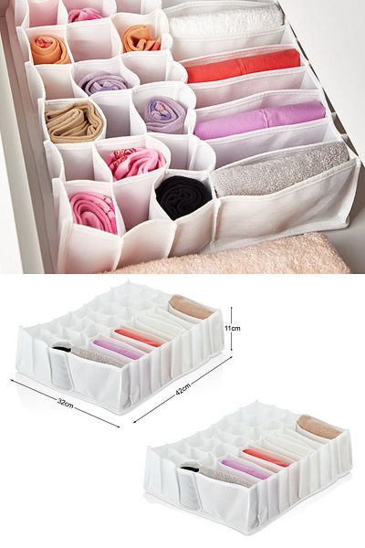 Serstil Std 2 Pieces - 31 Compartments Classic Drawer Organizer with Honeycomb and Pocket