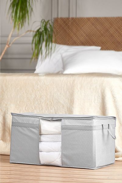 Serstil 75X40X40 cm Gray Spotted Classic Std Windowed Pillow Holder