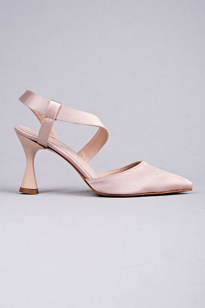 Lal Shoes & Bags Pantofi cu toc din satin pentru femei Davis-crem