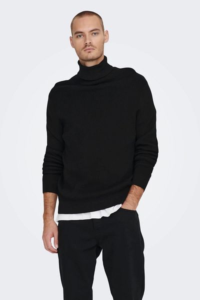 Only & Sons Onsphil Reg 12 Struc Roll Neck Knit Noos Men's Sweater - OS22023202 Dark Navy
