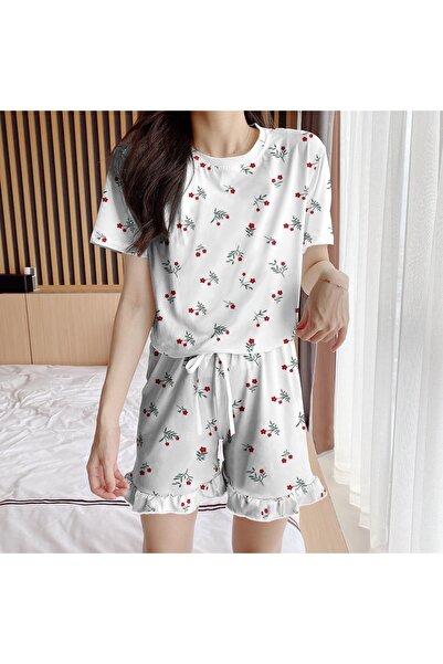 PEMBİŞ HOMEWEAR طقم شورت عدن فلاور 4 فائق النعومة