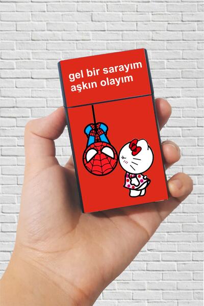 SARANG Hello Kitty Ve Spide Love Gel Bir Sarayım Standart Sigara Tabakası Kutusu