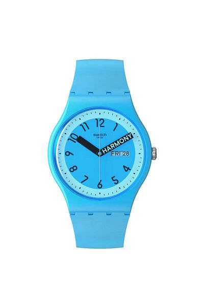 Swatch Proudly Blue Unisex Wristwatch SO29S702
