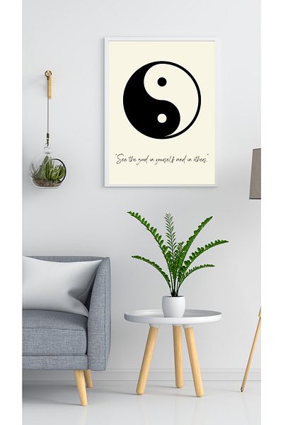 Hiruko Tasarım Atölyesi Ξύλινος Πίνακας Premium Yin Yang Motto Σειρά No:9