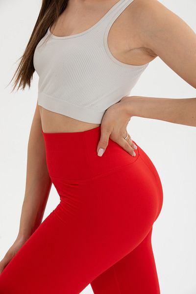 Eke Tekstil Ribbed Seamles Striped Short Shorts Tights High Waist Knitted Ribbed Biker Sportyt Leggings