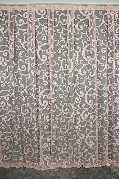 AKÇA TEKSTİL BIG WRAPY POWDER COLOR SINGLE WING Ready Planted Pleated Background Curtain 300*260 Cm