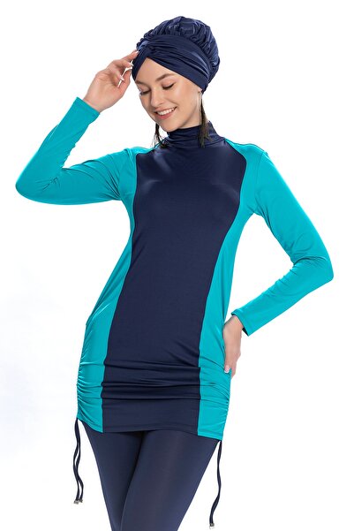 Starinci Mayo Lycra Ολόσωμο Μαγιό Anthracite με Τυρκουάζ Γαρνιτούρα