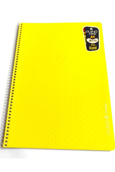 Modellino Spiral PP Cover Piano College 40 Sheets A4 Notebook - Checkered