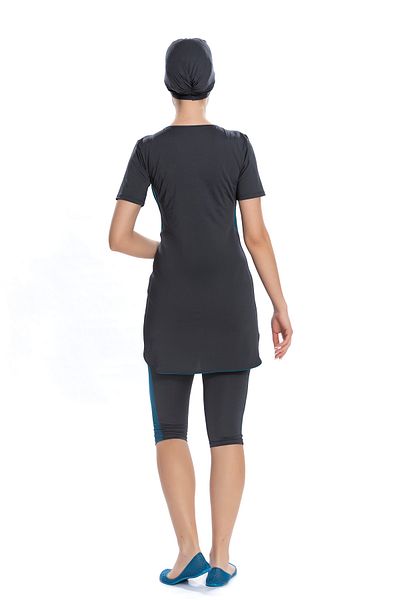 Starinci Mayo Ημι-καλυμμένο μαγιό Hijab Lycra Sports Design Anthracite