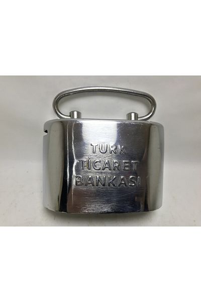 tayfuntufan antika koleksiyon Τουρκικό εμπορικό τραπεζικό μεταλλικό κουμπαρά