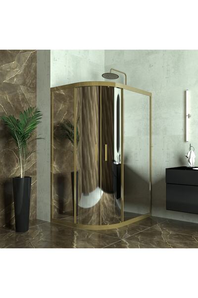 TEKNO DUŞ DUŞAKABİN TEKNE VE KÜVET SİSTEMLERİ BRONZE SİRİUS 6mm Reflekte Cam Asimetrik Oval Duşakabin