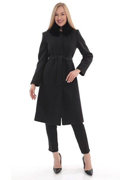 ESİN GİYİM Esin Seyyar Kürklü Kaşe Kaban