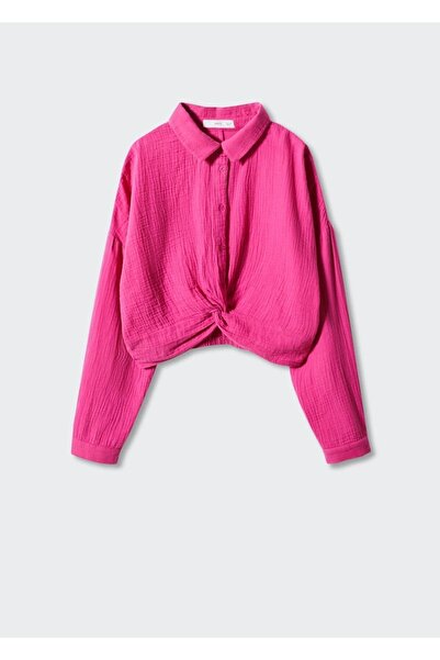 MANGO Woman Düğüm detaylı dokulu gömlek