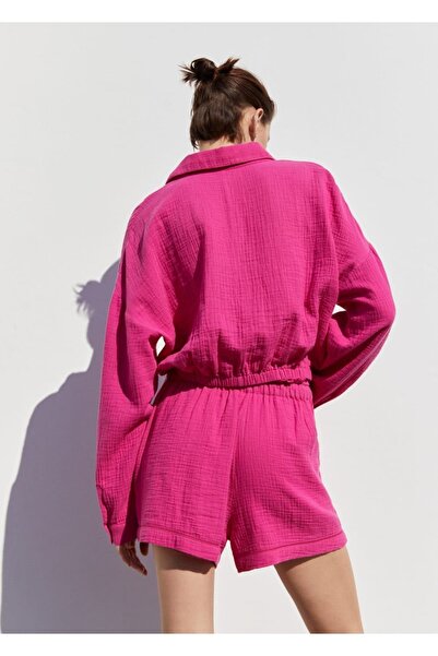 MANGO Woman Düğüm detaylı dokulu gömlek