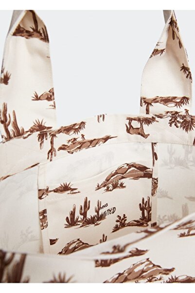 MANGO Woman Desenli Shopper Çanta