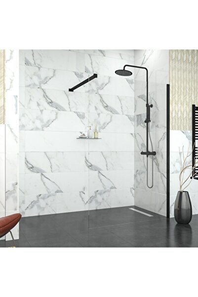 TEKNO DUŞ DUŞAKABİN TEKNE VE KÜVET SİSTEMLERİ BLACK TETRA 6MM ŞEFFAF CAM SEPERATÖR DUŞAKABİN