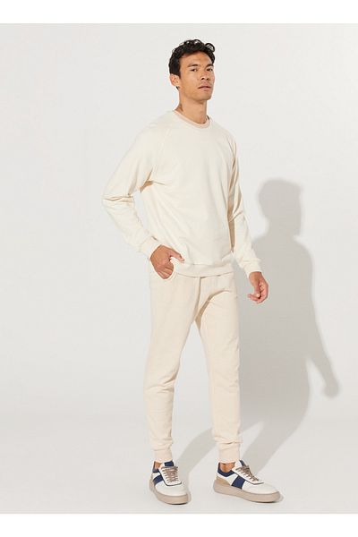 ALTINYILDIZ CLASSICS Ανδρικό φούτερ Hexagon Classics Crew Neck Ecru 4A5223200008