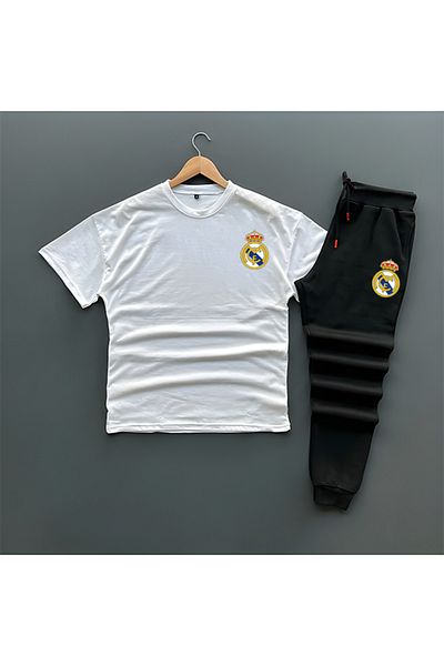 MAGORS CREW NECK TSHIRT AND SLIM FIT TRACK PANTS REAL MADRID PRINTED 2-PIECE SET
