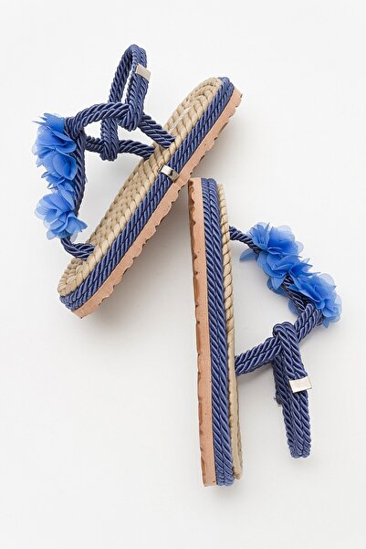 LuviShoes Sandale de damă SANTRA Denim Blue Flip Flops