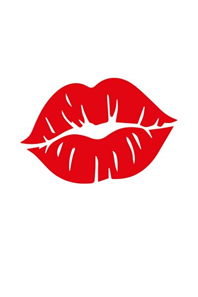 MegaSticker Dudak Lipstick Araba, Motorsiklet, Kask, Laptop, Cam Sticker 12x7 Cm