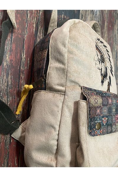 Street Bag Σακίδιο πλάτης με κέντημα ινδιάνων Ethnic Αυθεντικό Bohemian Daily Travel Backpack