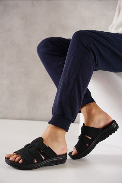 Behtah Kundura Nubuck Ανδρικές καλοκαιρινές παντόφλες με χοντρό τακούνι Tank Street Παντόφλες για το σπίτι
