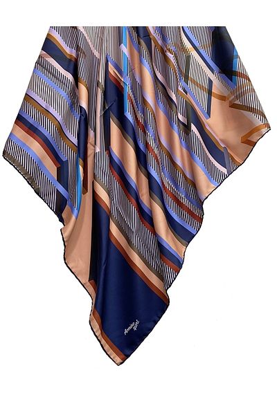 Armine Sport Twill (tivil) Κασκόλ-σκούρο μπλε-μουσταρδί-μπεζ-μπλε