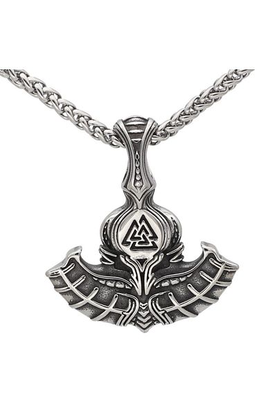 Viking Thor's Hammer Mjollnir Norse Mythology 316L Steel Necklace