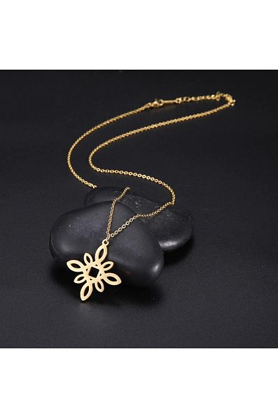 Viking Scandinavian Celtic Knot Triquetra Design Star 316L Steel Necklace