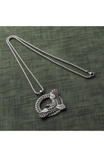 Viking Norse Mythology Raven Huginn Odin Viking Steel Necklace