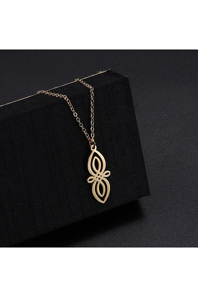 Viking Celtic Knot Drop Nordic 316L Steel Necklace with Scandinavian Motif