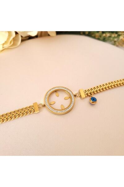 MİHREM Çelik Gold Renk Çeyrek Altınlık Bileklik