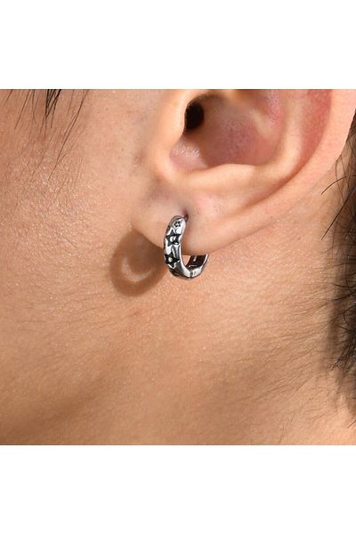 Viking Star Embroidered Ring Proof 316L Stainless & Tarnish Stainless Steel Unisex Earrings